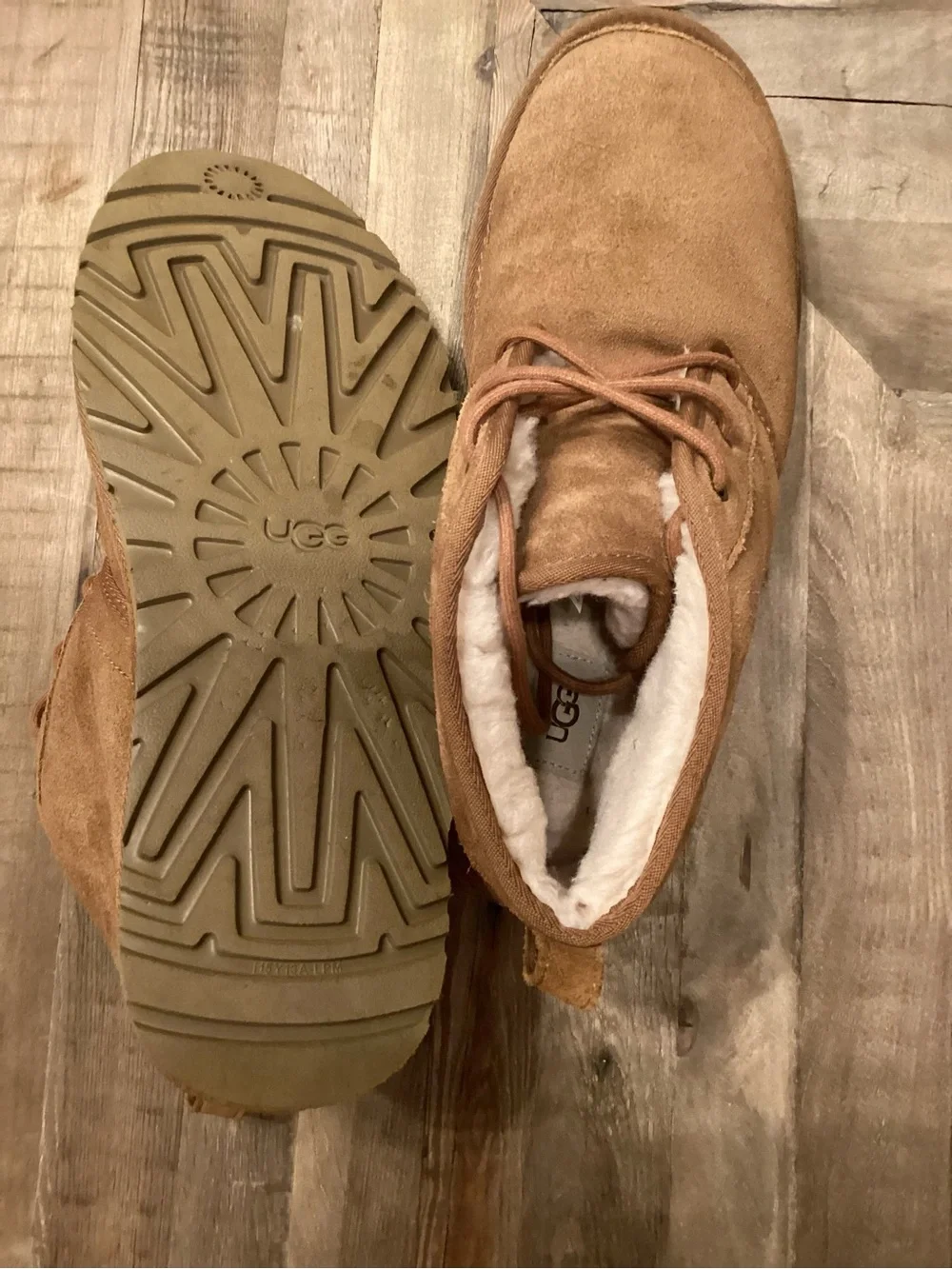 UGG Men’s Size 12 Chestnut Suede Chukka Boots Shearling Quiet Luxury